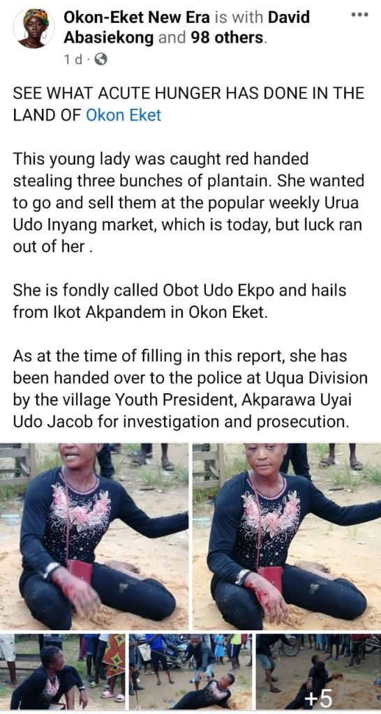 Woman Flogged for Allegedly Stealing Plantain in Akwa Ibom