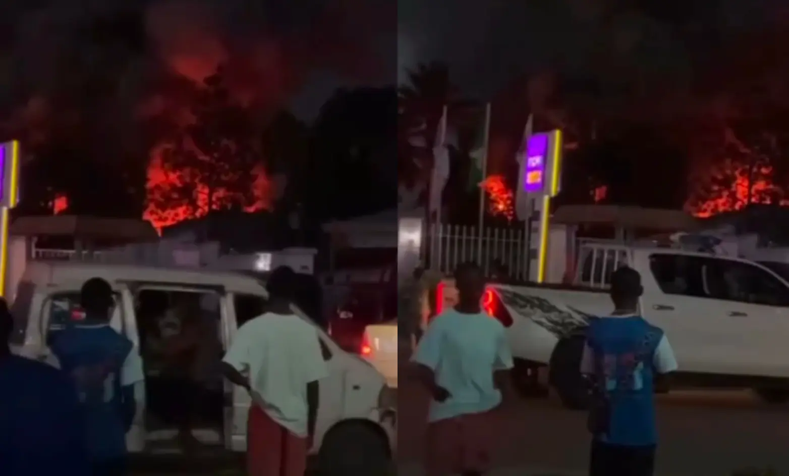 JUST IN: Fire Outbreak At Calabar Road (VIDEO)