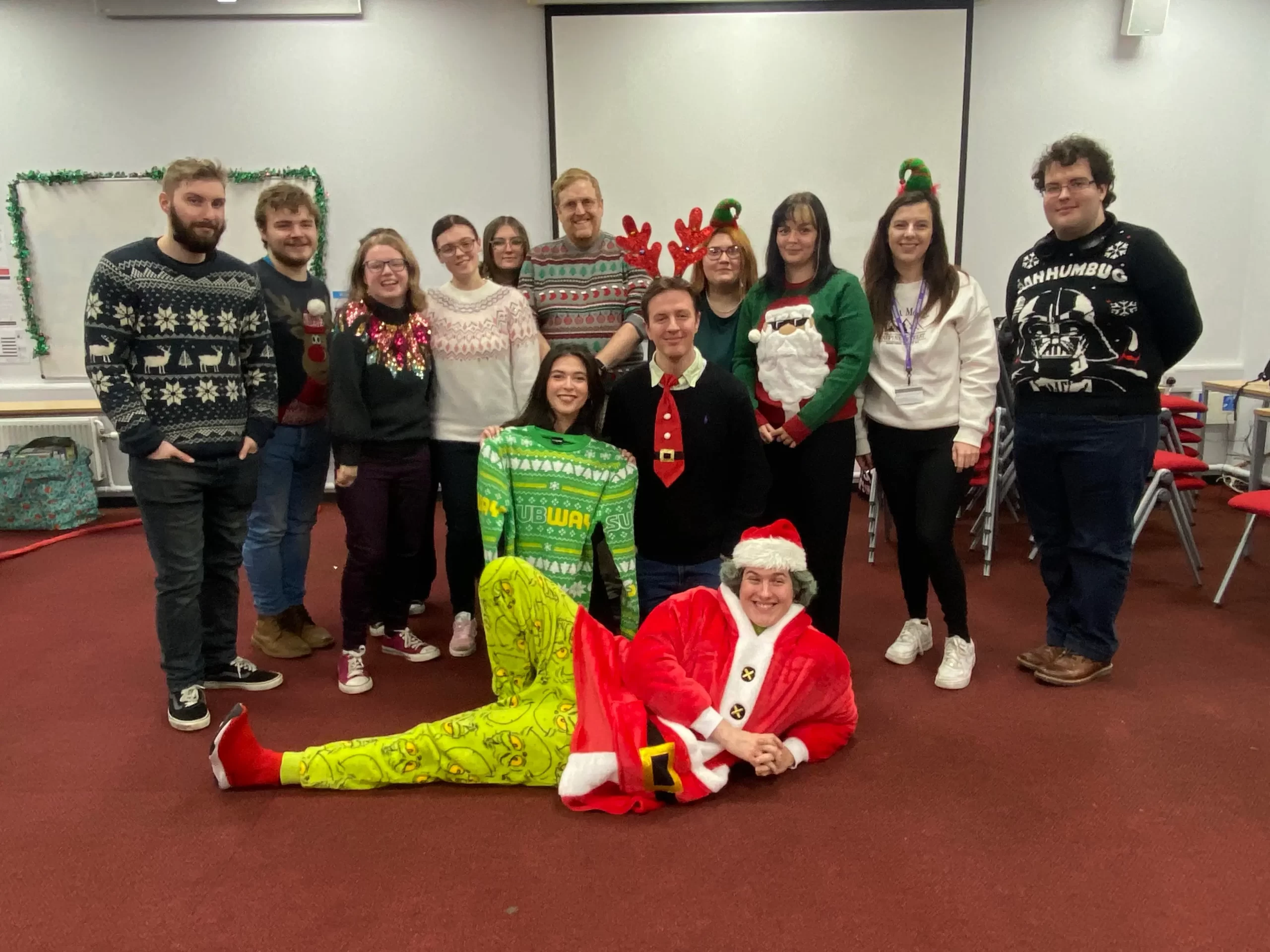 Students and staff from Chester Law School at the Christmas quiz and raffle, raising money for Chester and District Samaritans