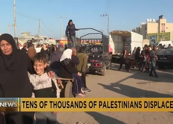 Palestinians fleeing Gaza Strip during the Israel-Hamas war