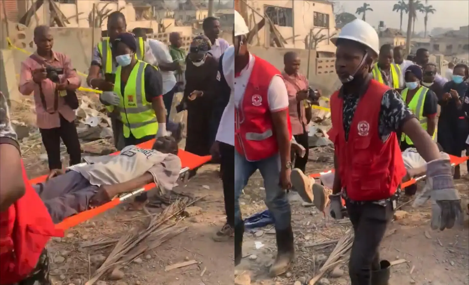 Ibadan Explosion: More videos emerge as victims are being pulled out from rubble
