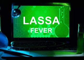 Computer with words Lassa fever. Medical concept.