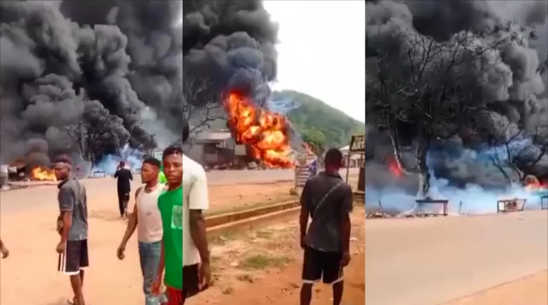 Fire from fuel tanker destroys vehicles, businesses in Cross River
