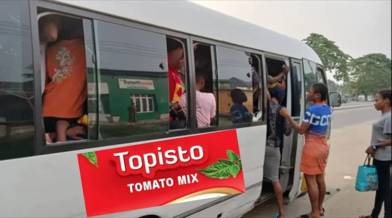 Topisto Tomato squeezes workers like sardines into one bus in Calabar