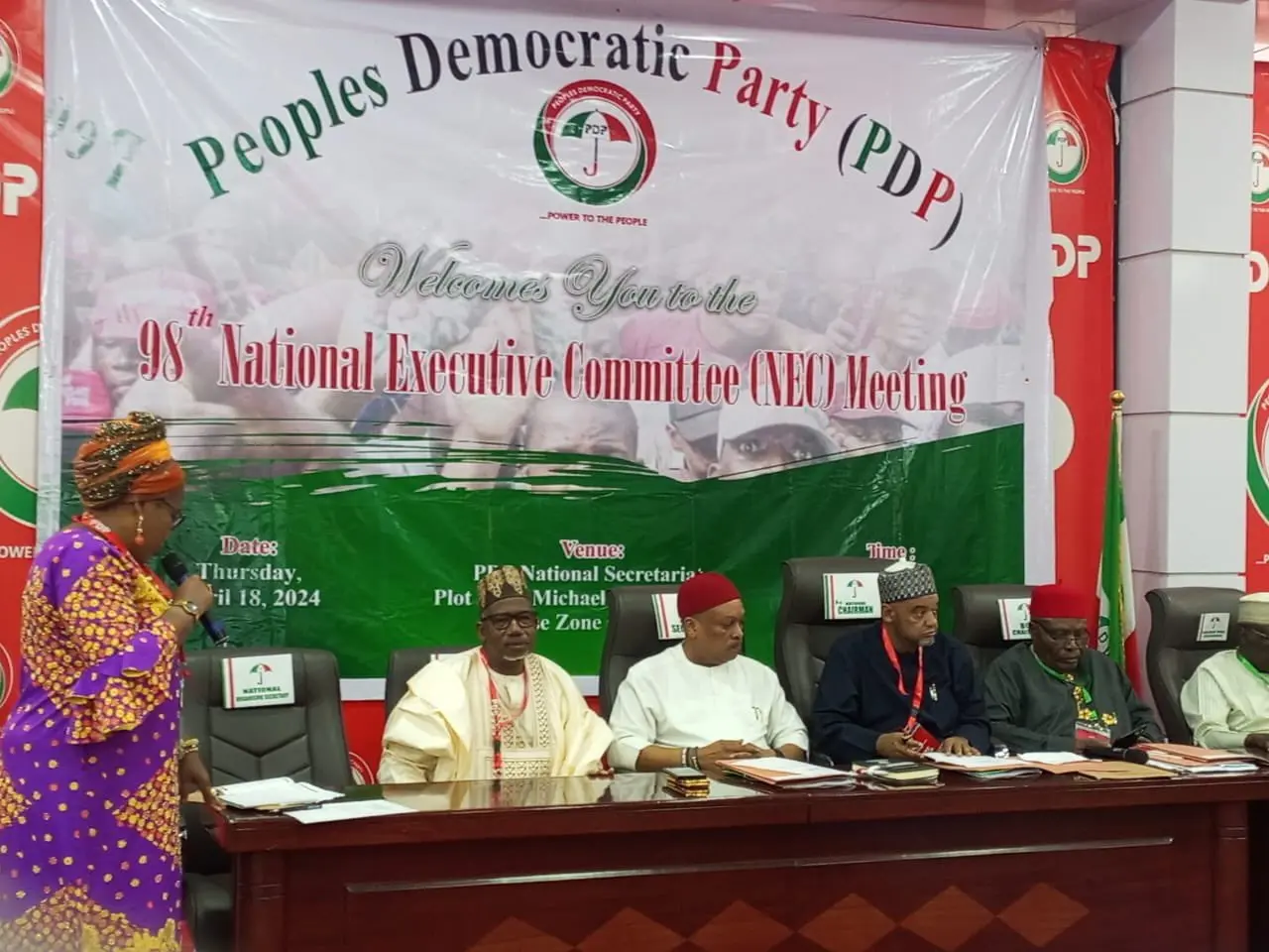 Communique issued at 98th PDP NEC meeting