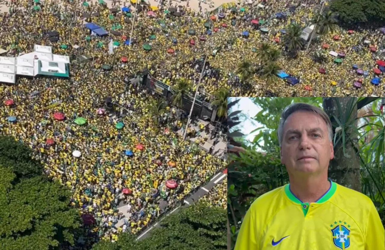 Former President Bolsonaro leads massive protest in Brazil (VIDEO)