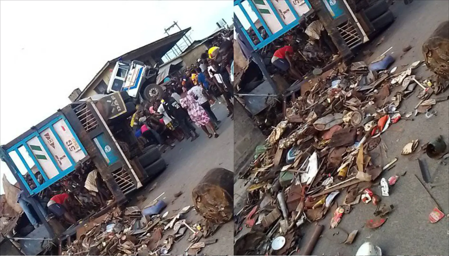 2-year-old baby, one other killed as truck carrying condemned iron rams into building in Cross River