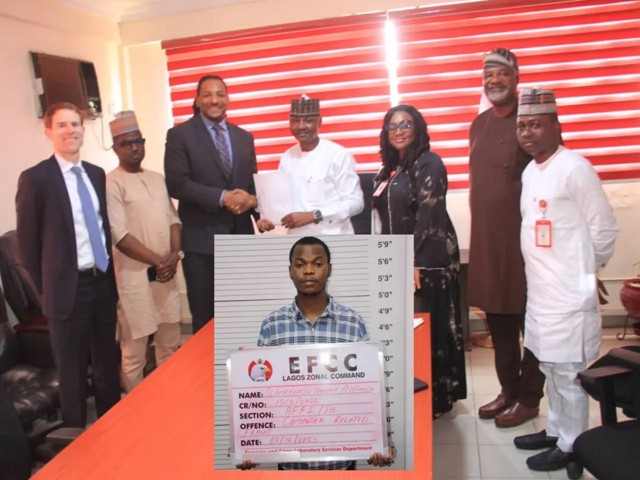 EFCC hands over $22,000  recovered from convicted Yahoo Boy to FBI in Lagos