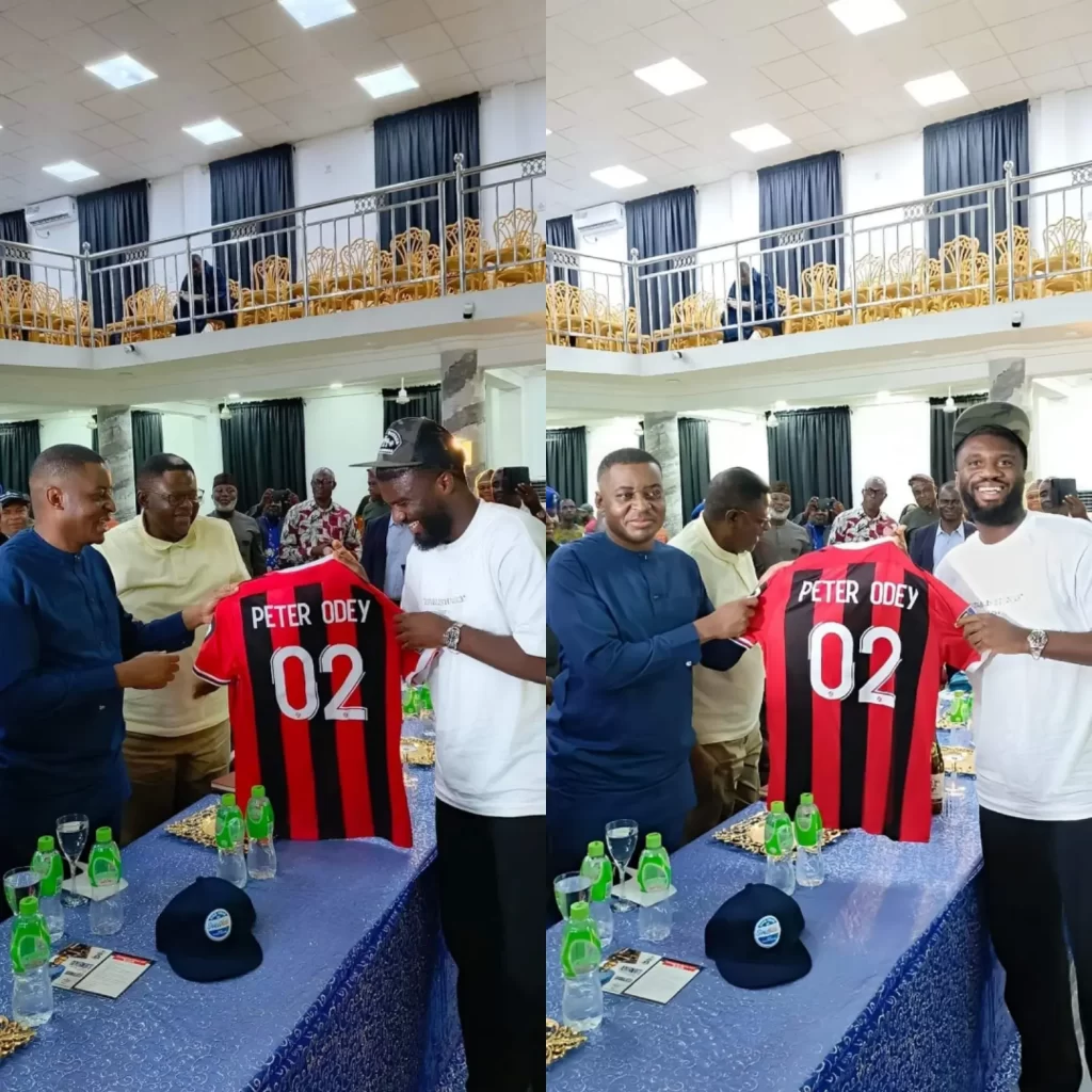 Terem Moffi spends holiday in Cross River, donates cash, football kits to female football club