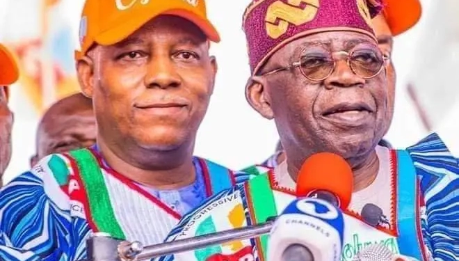 R-L: Bola Tinubu and Kashim Shettima