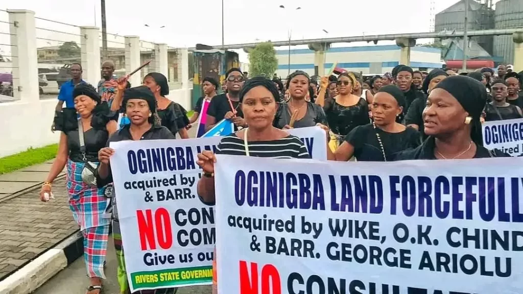 Rivers community protests forceful takeover of land by Wike