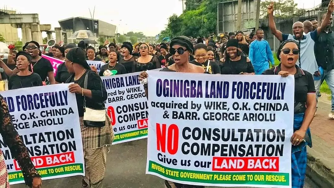 Rivers community protests forceful takeover of land by Wike