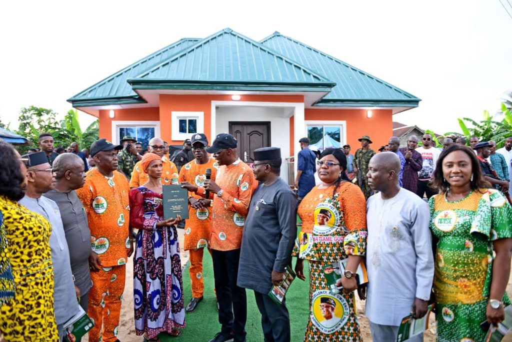Governor Eno gifts house, cash to widow of 7