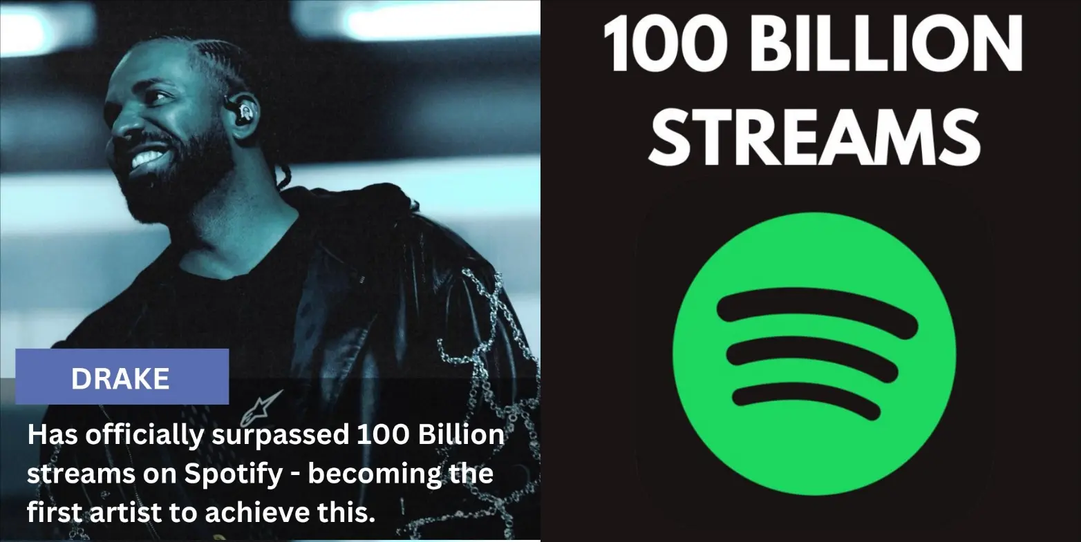 Drake becomes first artist to hit 100 billion streams on Spotify