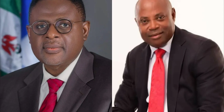 L-R: Governor Bassey Otu; Dr Elocate Ekom