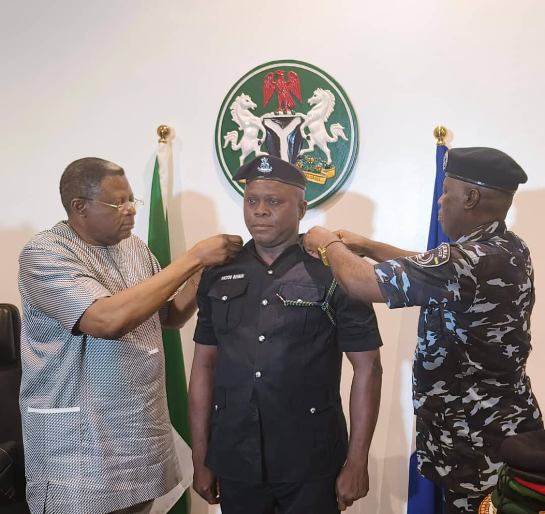 Governor Otu decorates 9 police officers with new ranks