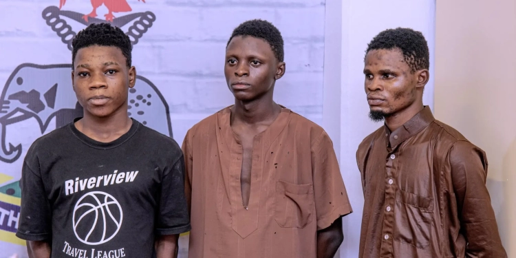 Sextortion suspects Abodunrin Rasheed, Abodunrin Tunde, and Abodunrin Rokeeb