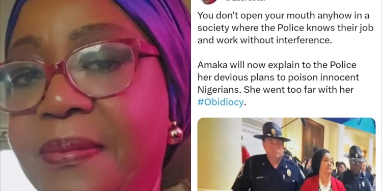 L-R: Lauretta Onochie and her post slammed on the by X Community Notes