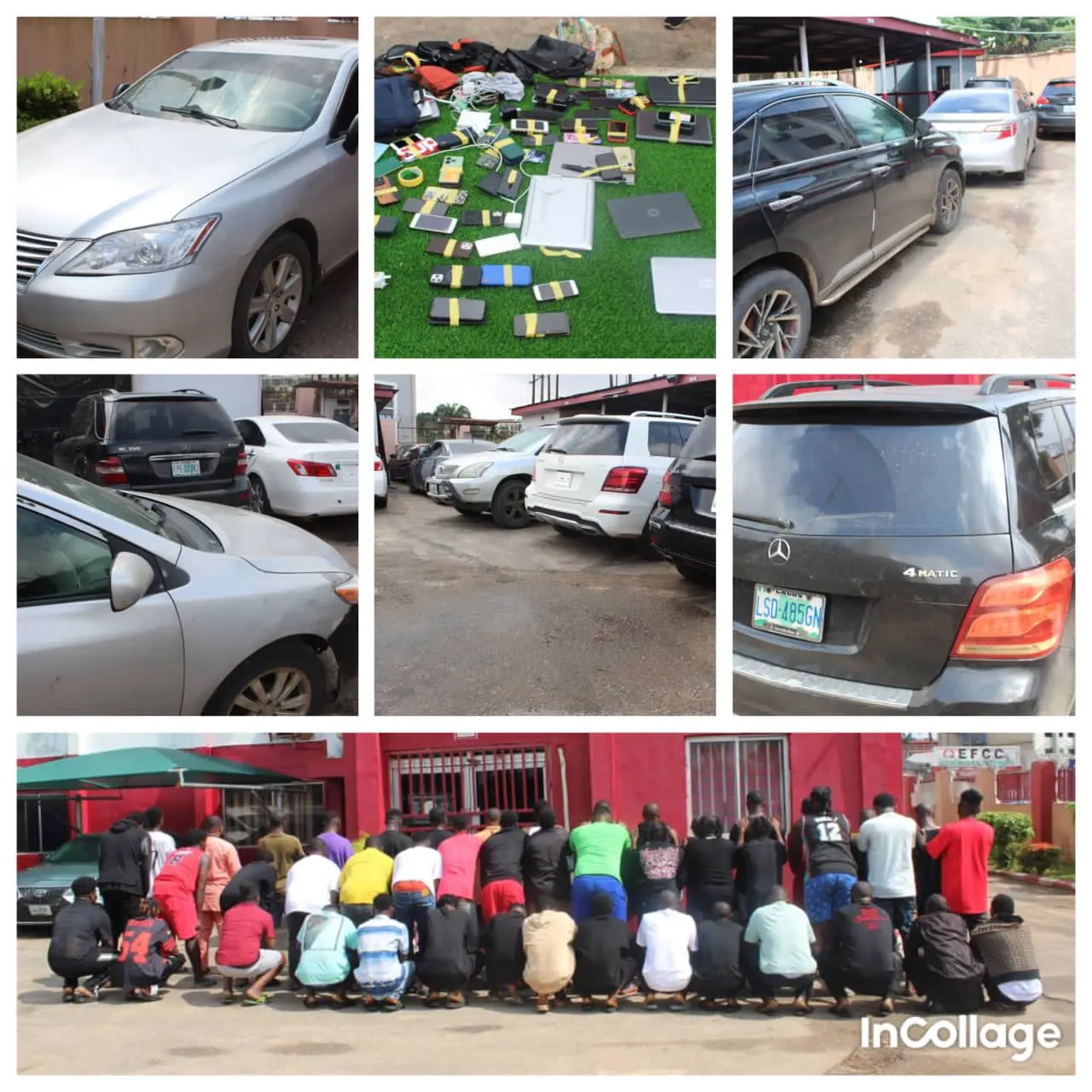 EFCC arrests 46 alleged Yahoo Boys, recovers 13 exotic cars in Warri