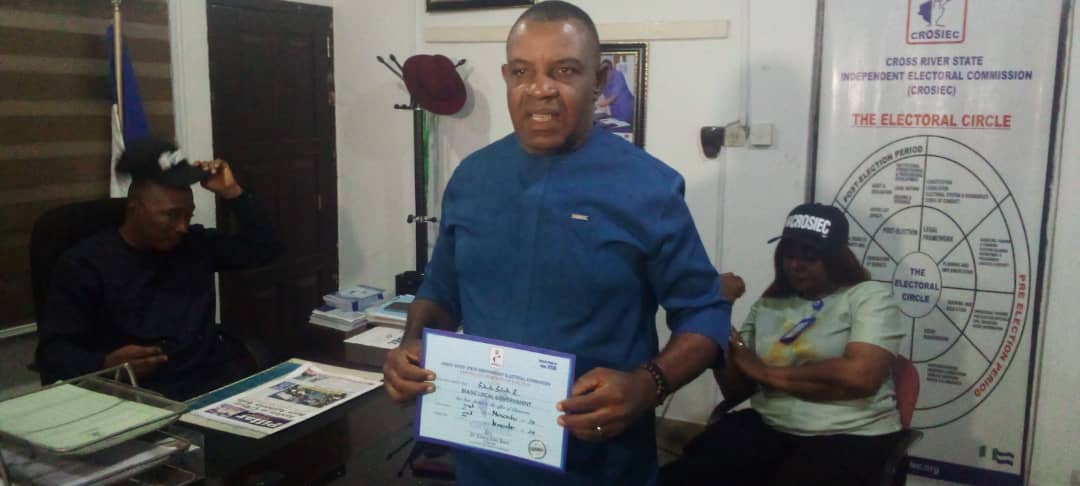 CROSIEC Presents Certificate of Return to Hon Edodi Edodi Eyong as Biase Chairman-Elect