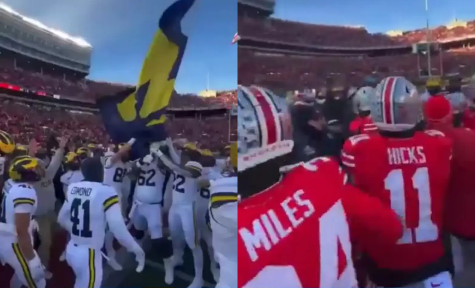 Brawl Erupts After Michigan Plants Flag on Ohio State Logo