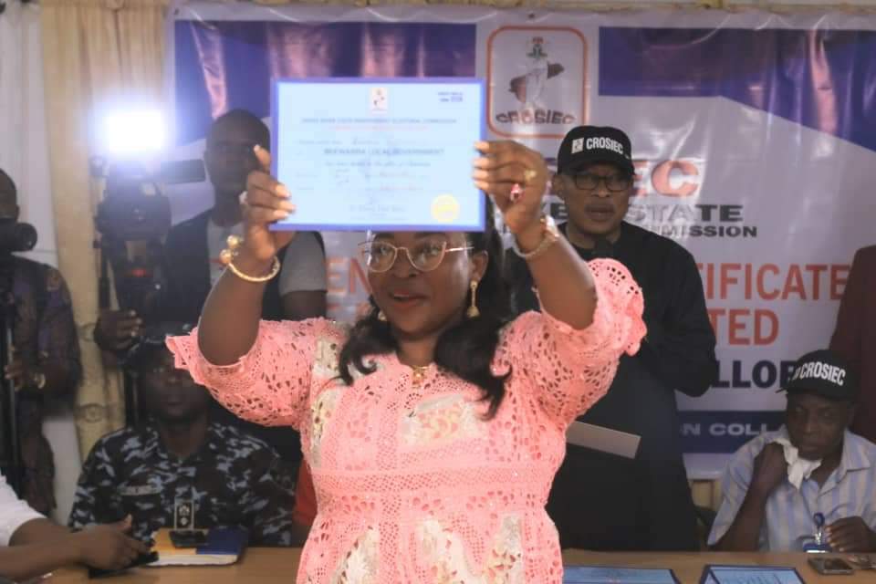 Hon Theresa Akwaji Ushie Declared Bekwarra LGA Chairman-Elect, Dedicates Victory to Community