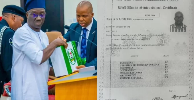 Nigerians Troll Governor Okpebholo After Goofing on Budget Presentation, Dig Up His WAEC Result