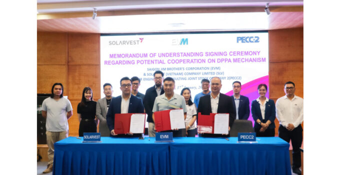 EVM, Solarvest and PECC2 Forge Strategic Partnership to Accelerate Renewable Energy Adoption in Vietnam through the new Direct Power Purchase Agreement Mechanism (DPPA) via National Grid