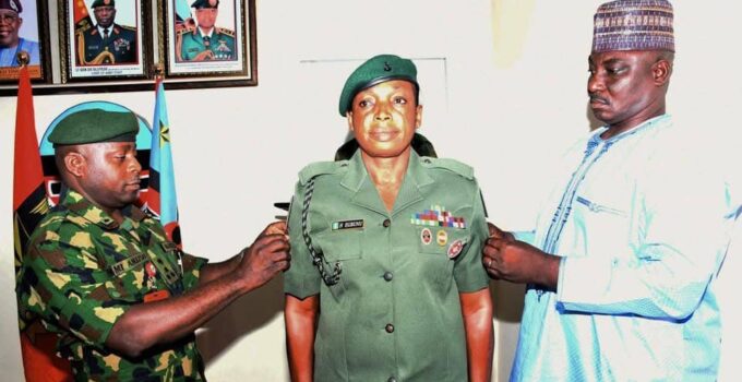 Army Decorates Hajara Egbunu as First Female Infantry Corps Army Warrant Officer