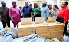 Gov Otu Pledges ₦5bn to Healthcare, Unveils 196 Laptops for Statewide Use