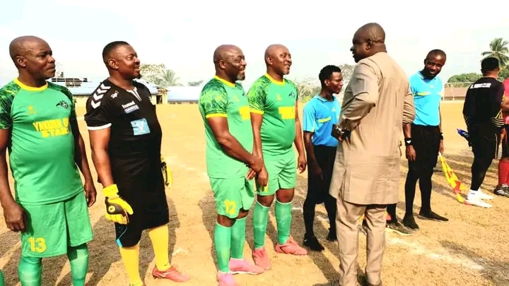 Senator Williams Graces Friendly Match Between Yakurr Old Stars and Abi All Stars