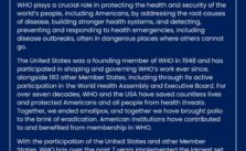 WHO Responds to U.S. Announcement of Withdrawal Intent