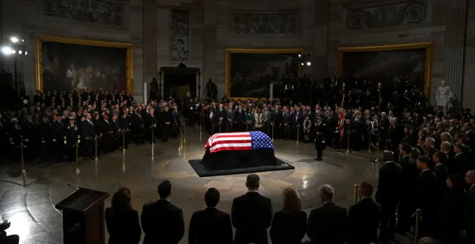 Former US President Jimmy Carter lies in state at the US Capitol Rotunda in Washington