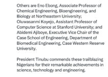 Tinubu Praises Six Nigerian Scientists and Engineers Recognized by President Joe Biden