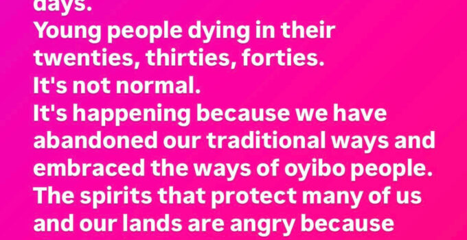 We’re Seeing Too Many Premature Deaths Due to Abandoning Our Traditions for ‘Oyibo’ Ways – Yul Edochie