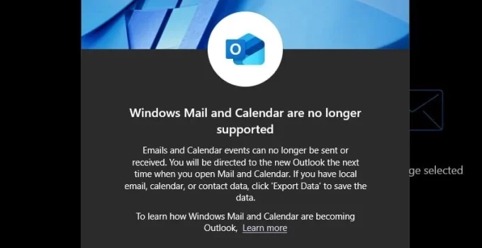 Microsoft Begins Phasing Out Windows 11/10 Mail and Calendar Apps