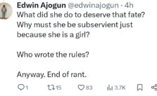 Married Man Questions Expectations of Women's Subservience Despite Their Capabilities: 'If I Were a Woman, I’d Feel Very Depressed'