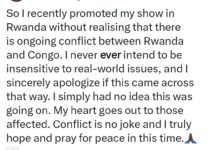 Conflict Is No Laughing Matter: Singer Tems Cancels Kigali Show in Response to Rwanda’s Support for M23 Armed Group in Congo