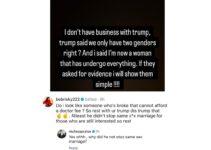 Bobrisky: Donald Trump Lacks the Power to End Same-Sex Marriage