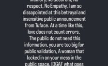 Actress Uche Elendu Expresses Disappointment Over Tuface's Betrayal and Insensitive Public Statement