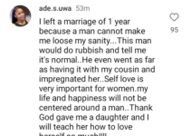 Nigerian Woman Shares Shocking Reason for Leaving Her One-Year Marriage: Her Ex-Husband Impregnated Her Cousin