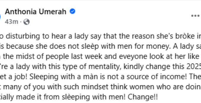 Nigerian Woman: It's Disturbing for a Lady to Admit Being Broke in 2025 Due to Refusing to Exchange Sex for Money