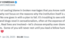 Rather than assigning blame in broken marriages you aren't familiar with, let's examine the underlying reasons the institution is facing challenges - Ay Makun