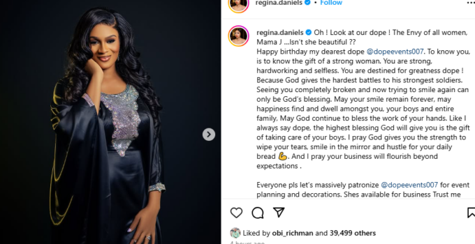 Regina Daniels Celebrates Jnr Pope’s Wife on Her Birthday, Acknowledging the Journey from Heartbreak to Hope