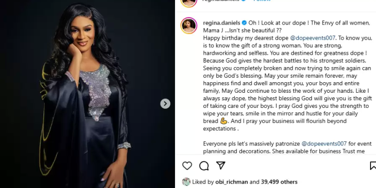 Regina Daniels Celebrates Jnr Pope’s Wife on Her Birthday, Acknowledging the Journey from Heartbreak to Hope
