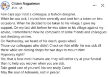 Nigerian Man Criticizes Colleagues for Mourning Fashion Designer After His Death, While Ignoring Him During Illness