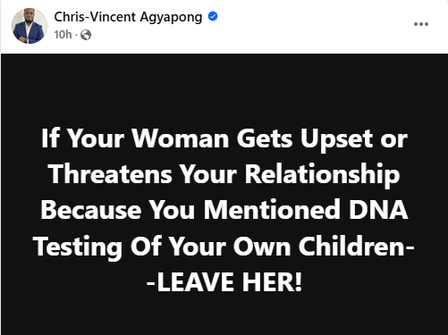 Ghanaian Lawyer Urges Men to Walk Away if Their Partner Threatens the Relationship Over a DNA Test