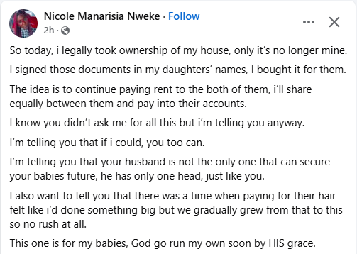 Nigerian Woman Proves That Securing Your Children's Future Isn't Just a Husband's Job: She Buys a House for Her Young Daughters
