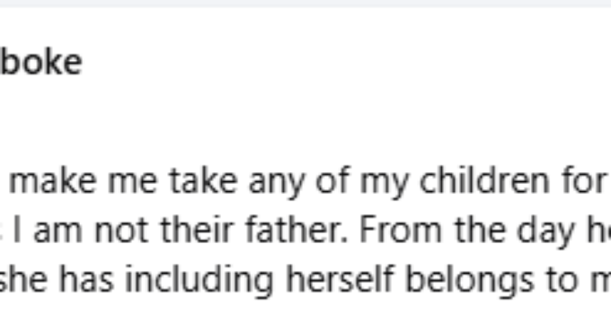 Nigerian Man Declares He Will Never Subject His Children to DNA Tests, Despite Mother's Claims of Paternity