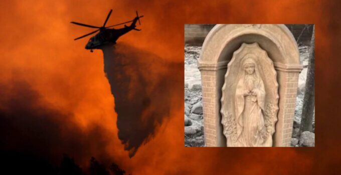 Video/Photos: Virgin Mary Statue Endures California Wildfire